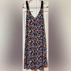 RAG & BONE Navy Blue Mini Floral Print V-Neck Tank Shift Slip Dress XS, Pockets